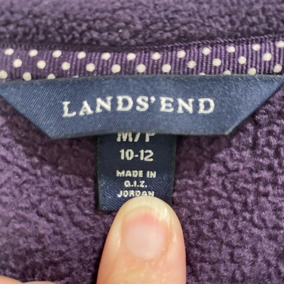 Lands’ End Purple Fleece size M/P 10-12 - Picture 3 of 4